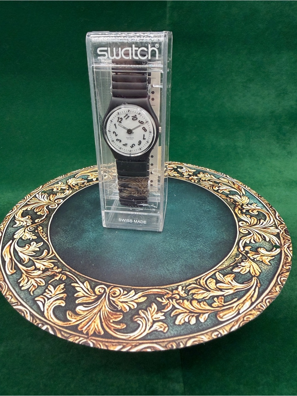 Vintage 1997 Swatch GX128 As Time Goes By Rotating Dial Watch Box Papers